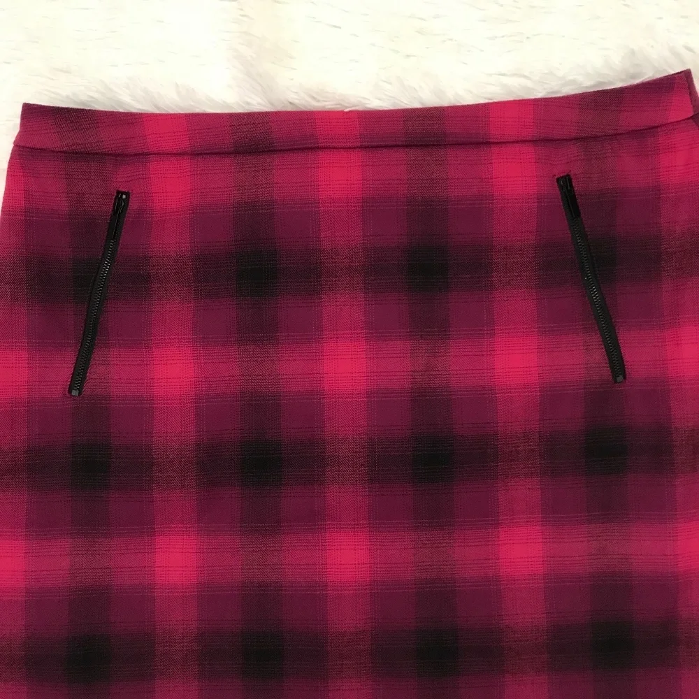 Halogen Zip Pocket A-Line Plaid Skirt